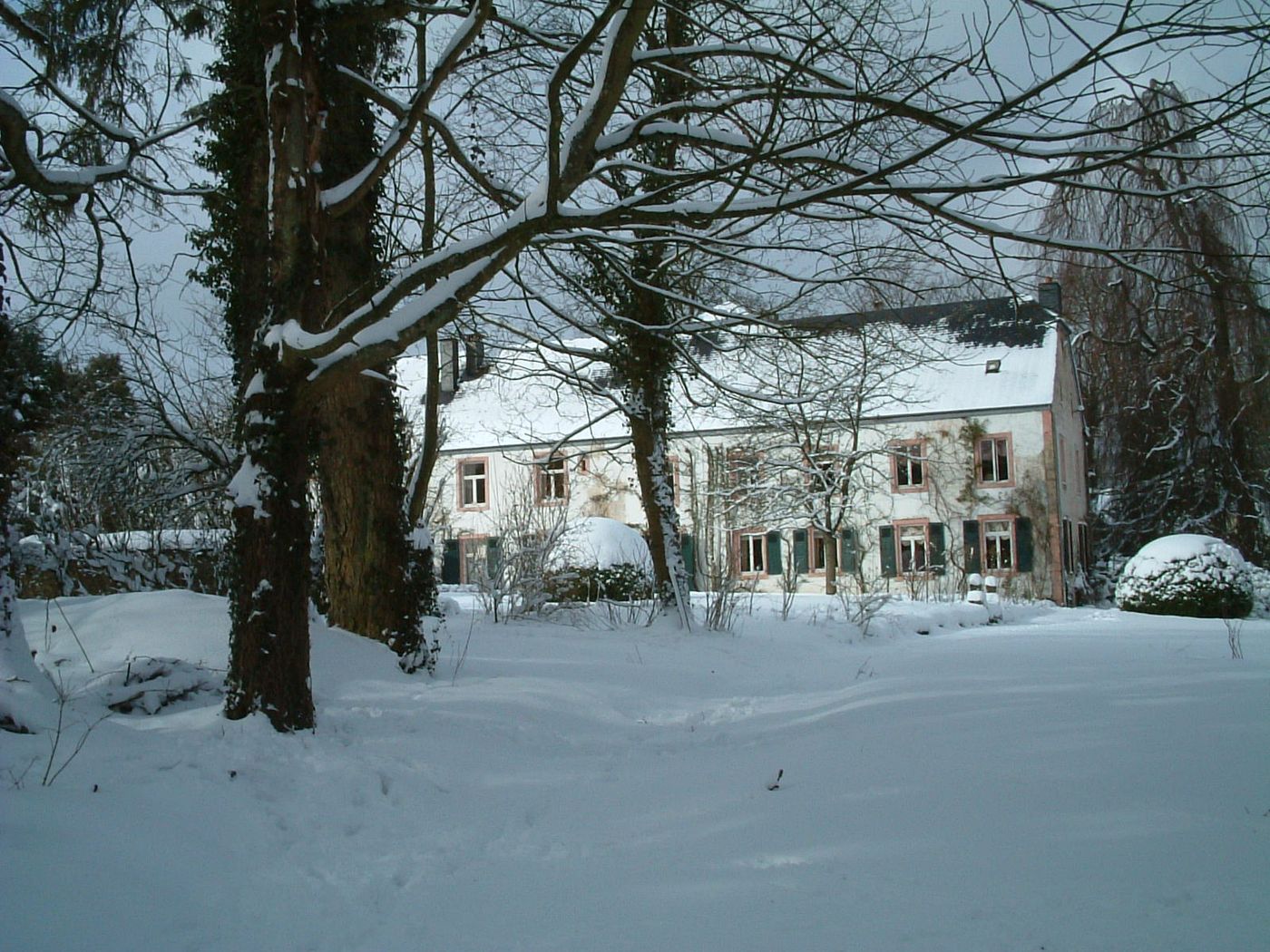 Façade sous la neige