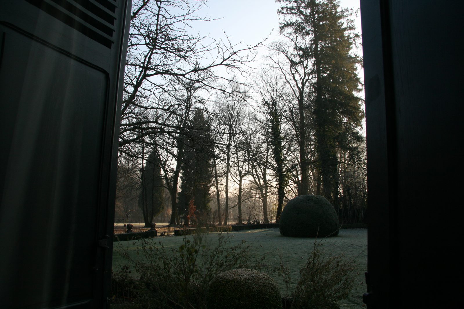 Le parc vu des volets